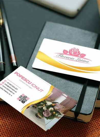 Floraria Latina Business Card Design: Elegance in Bloom